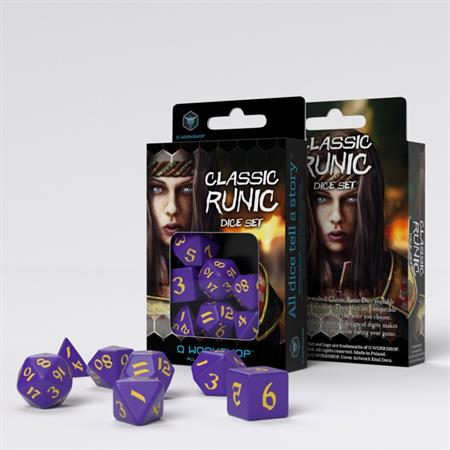 Classic Runic Purple & Yellow Dice Set (7)